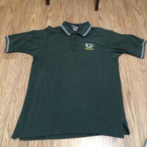 Green Bay Packers Polo Shirt Mens Large Green NFL Team Apparel Logo Golf